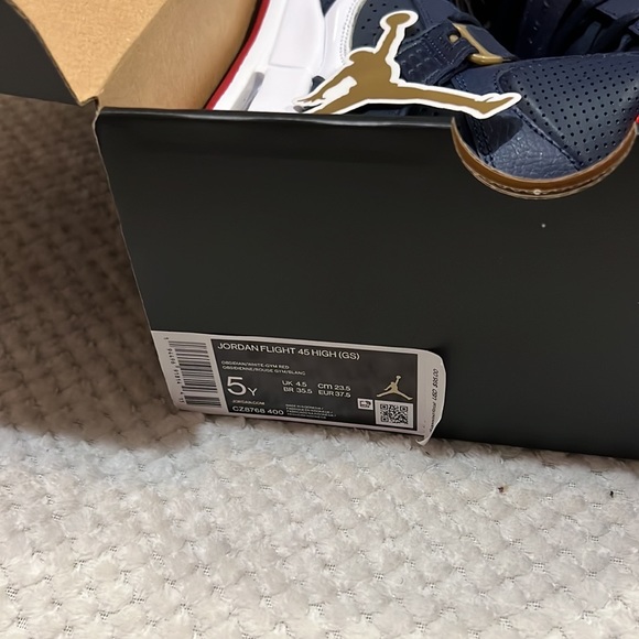 Nike Jordan Flight 45 High Blue & Red GS Sneaker CZ8768-400 - Youth Size 5 - Picture 3 of 10